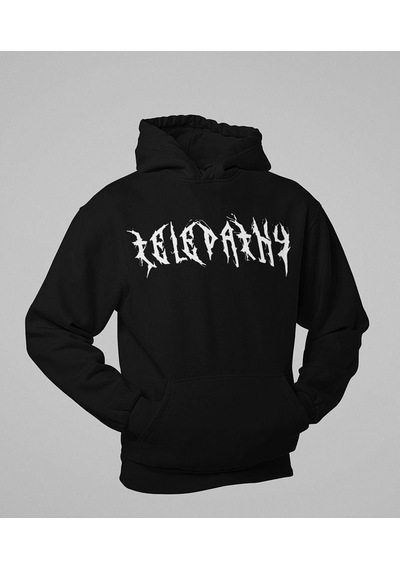 Sevbano Telepathy Baskılı Unisex Oversize Tasarım Hoodie Siyah