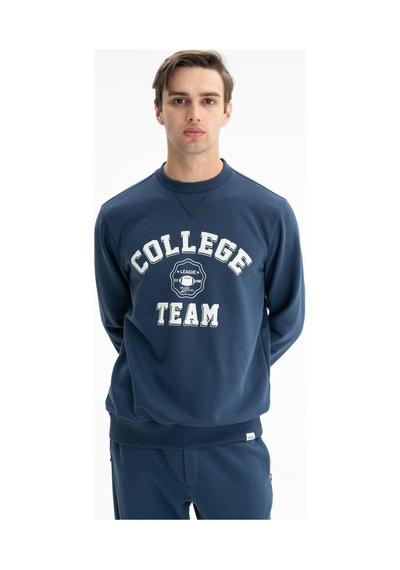AR-MA Arma Erkek Yazı Baskılı Regular Fit Şardonsuz 3 İplik Bisiklet Yaka Sweatshirt 001