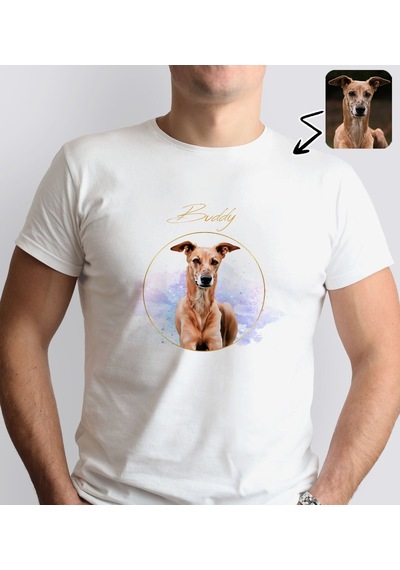 Bk Gift Kişiye Özel Evcil Hayvan Tasarımlı Erkek Beyaz Tişört-3, Sevgiliye Hediye, Arkadaşa Hediye, Trend T-shirt