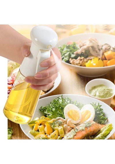MaxiGo Cam Sprey Yağlık Püskürtücülü Yağdanlık Air Fryer Yağlık Mist Püskürtücü 1 Adet Beyaz Yağdanlık Strglbl75