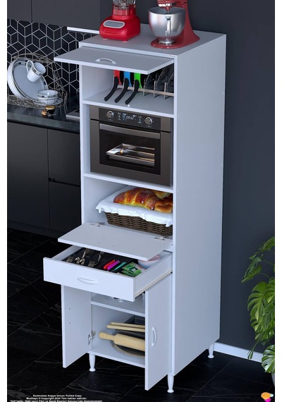 Sedef 60 Cm Fırın Ve Mikrodalga Dolabı Çift Kapaklı Çok Amaçlı Mutfak Kiler Dolabı 60x195x48 Cm Beyaz Sedef 60 Cm Fırın Ve Mikrodalga Dolabı Çift Kapaklı Çok Amaçlı Mutfak Kiler Dolabı 60x195x48 Cm Beyaz