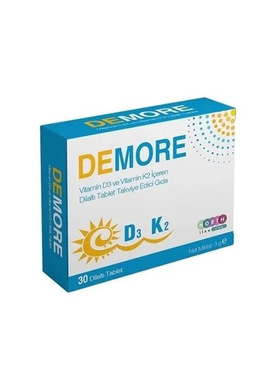 North Line Demore Vitamin D3 K2 30 Dilaltı Tablet