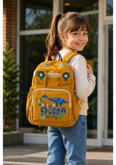 Ls-5170 Erkek Çocuk Ana Okul Çantası Okul Çantası Camel Lacivert