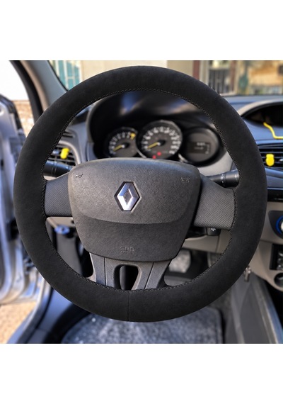 Renault Fluence Direksiyon Kılıfı Alcantara Süet Monza Black Serisi Siyah 2009-2016