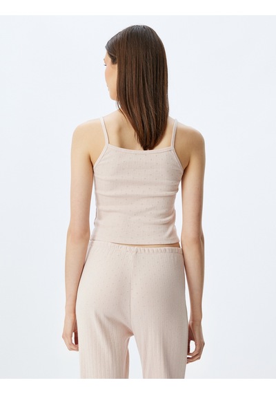 Koton Pamuklu Örme Crop Askılı Pijama Üstü Lila 5wlk90050mk Lila LILA