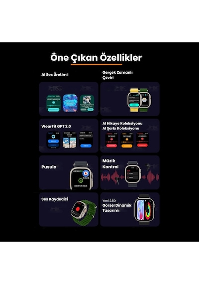 Harvox Hk 11 Ultra 3 Amoled Akıllı Saat Iphone Ve Android Tüm Telefonlara Uyumlu 49 Mm Gümüş