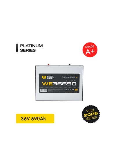 Werer Energy 36V 690Ah LiFePO4 Platinum Series Bluetooth'lu Lityum Demir Fosfat Akü