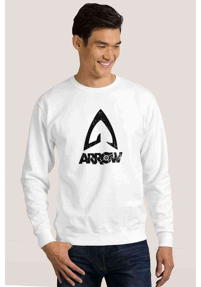 Altered Carbon Logo Eskitme Baskılı Beyaz Erkek Sweatshirt (528532673)