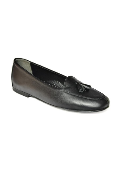 Fox Shoes R667001203 Siyah Hakiki Deri Babet Siyah