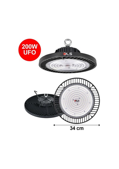 200w Askılı Yüksek Tavan Armatür Ufo 200 Watt Dls Led Ufo-103-200 Siyah