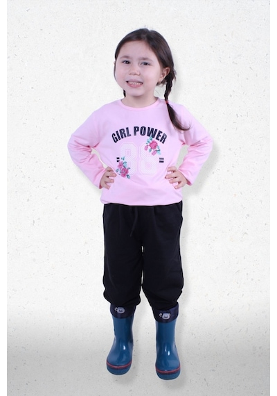 Fyk Kids Kız Çocuk Alt-üst Uzun Kollu Takım Açık Pembe