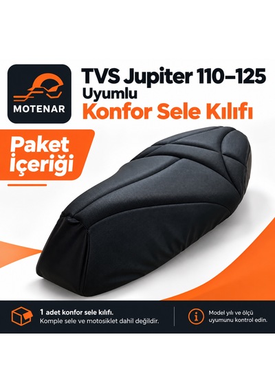 Motenar Tvs Jupiter 110 125 Uyumlu Visco Konfor Sele Kılıfı Siyah