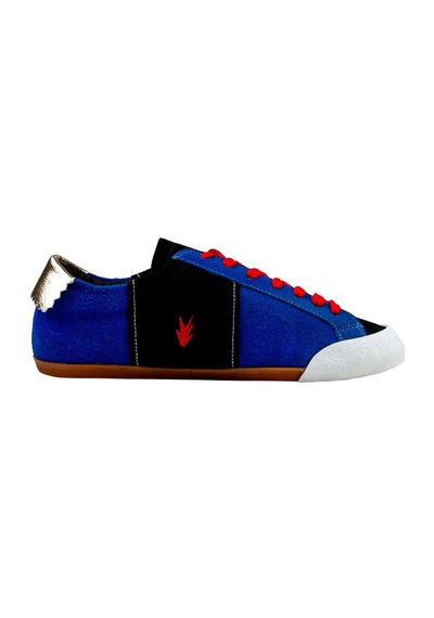 Kadın Vegan Deri Mavi Sneakers - Matisse Tasarım Çok Renkli