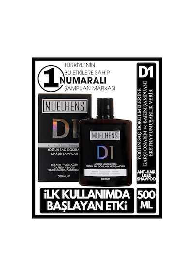 Muelhens D1 Hair Loss Dökülme Karşıtı Onarıcı Şampuan 500 ML