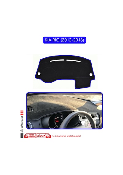 Kia Rio 2012-2018torpido Koruma Halısı Mavi Kenar