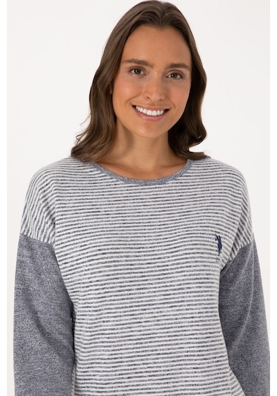 U.s. Polo Assn. Kadın Gri Melanj Pijama Takım 50318875-vr086 Gri Melanj