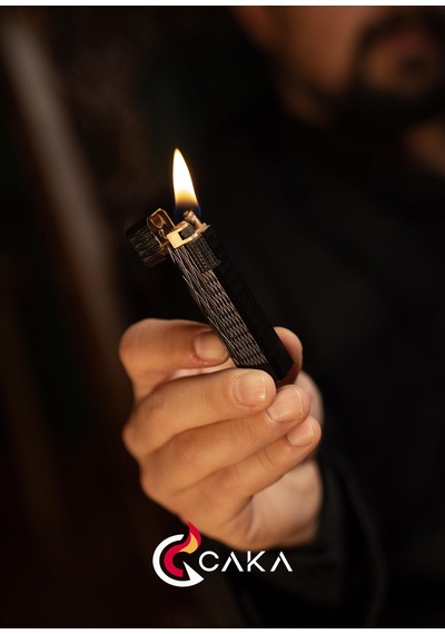 Caka Lighter Petra Titan Black Benzinli Çakmak - Ckl-069