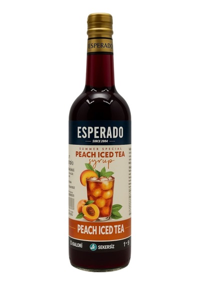 Şekersiz Sugar Free Şeftali Aromalı Ice Tea Base 1 9 Oranında 750 Ml