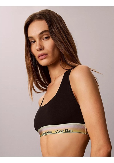 Calvin Klein Kadın Logo Detaylı Elastik Bel Bantlı Pamuklu Siyah Bralet-15846