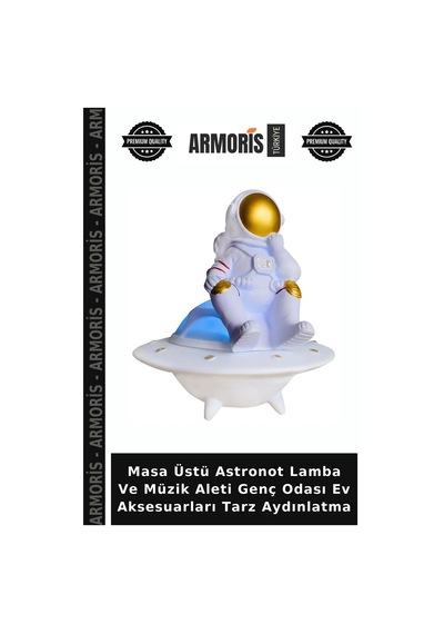 Masa Üstü Astronot Lamba Ve Müzik Aleti Genç Odası Ev Aksesuarları Tarz Aydınlatma Çok Renkli