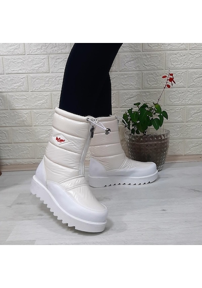 Lee Cooper 31190 Beyaz Kaymaz İçi Kürklü Önden Fermuarlı Kar Botu 001