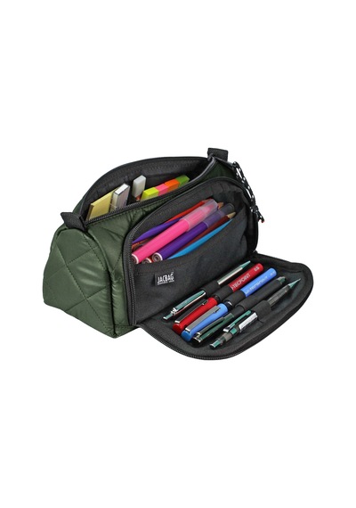 Jacbag Prime Xl Soft-çift Bölmeli Kapitone Kalemkutu Prime Xl Soft-haki renkli
