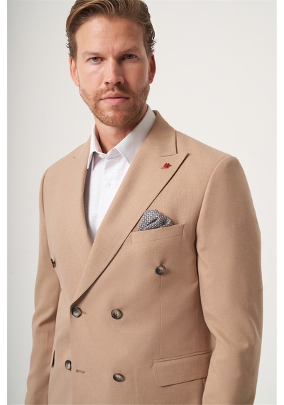 İmza Lacivert Mono Yaka 6 Drop Comfort Fit Tam Astar Esnek Takım Elbise 1001260182