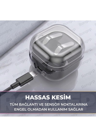 Samsung Galaxy Buds4 Pro/buds 4 İçin Şeffaf Kılıf Darbeye Çizilmeye Ve Sararmaya Karşı Dirençli Galaxy Buds 4 Pro Kulaklık Kılıfı Taşıma Askılı Tpu Koruyucu Samsung Buds 4 Pro Kılıf