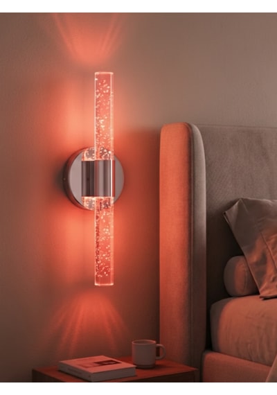Bhbackhome Bubbleflux Medium Şık Tasarım Modern Ledli Aplik 31 Cm Gümüş Rgb Elektrikli Kumandalı Gümüş
