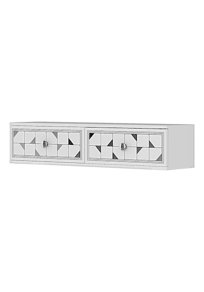 Da1207bs Moka Dresuar Ve Antre Rafı Beyaz-silver 120cm Beyaz - Gümüş