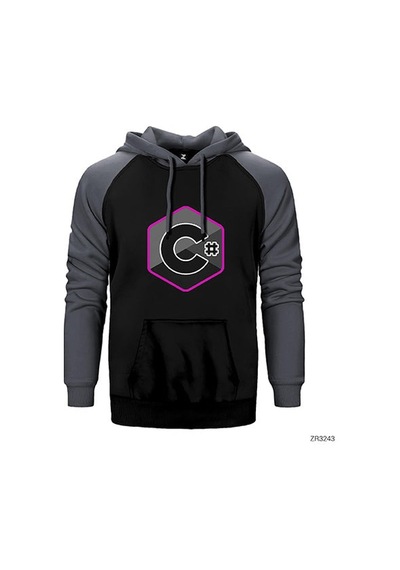 C Sharp Gri Renk Reglan Kol Sweatshirt / Hoodie