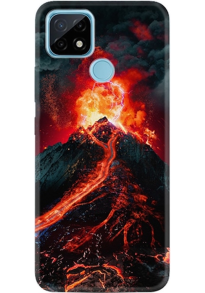 Realme C25S Kılıf Desenli Yanardağ 1611