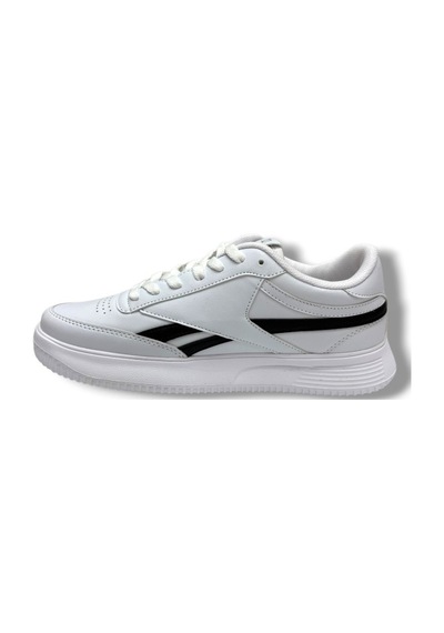 Best Of 2014-26 Cilt Deri Anatomik Bağcıklı Erkek Sneaker Beyaz Siyah Beyaz