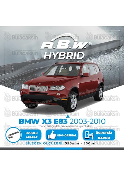 RBW Hybrid BMW X3 E83 2003 - 2010 Ön Silecek Takımı