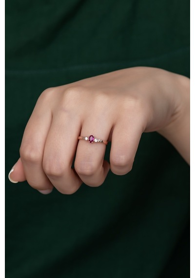 Gümüş Prenses Yüzük Rose Gold Kaplama 925 Ayar Gümüş Rose Gold (511779963)