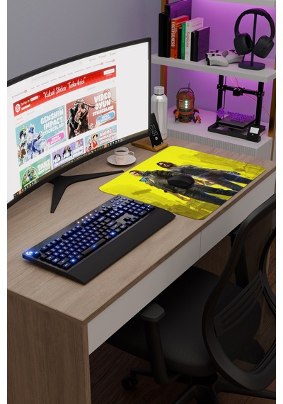 Cyberpunk 2077 Kaymaz Dikişli Kauçuk Oyuncu Mousepad V1 - 48x40 Xl Gaming Mouse Pad Fare Altlığı
