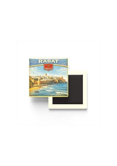 9x9 Cm Buzdolap Magnetleri - Fas - Morocco - 4'lü Set Retrotik - 9x9 Cm