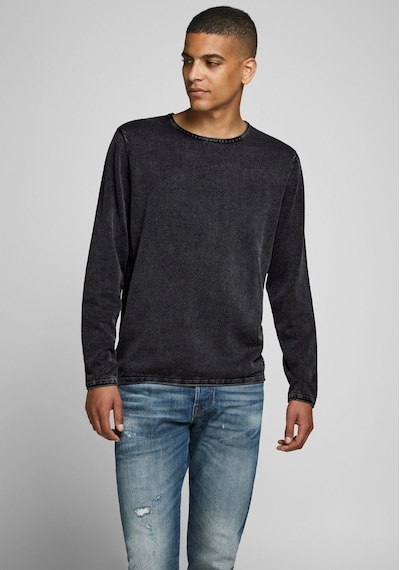 Jack & Jones Soluk Efektli Kazak-leo 12174001 Caviar Siyah