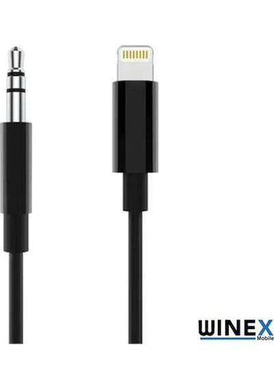 Winex Ax37 Gfz Lightning To 3.5Mm Aux Ses Kablosu Siyah