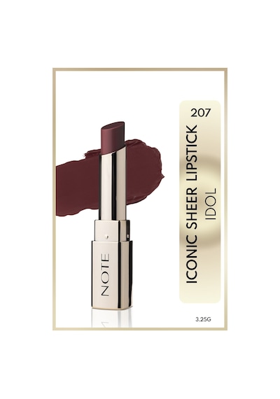 Note Cosmetique Iconic Sheer Lipstick Nemlendirici Parlak Ruj 207 Idol - Kahverengi