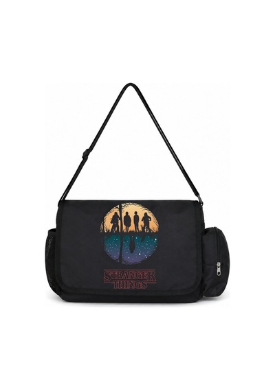 Sevbano Stranger Things Dizi Baskılı Unisex Okul, Spor, Ofis Çok Amaçlı P Siyah