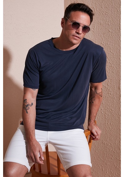 Buratti Regular Fit Bisiklet Yaka Basic Erkek T Shirt 5902924 Indigo