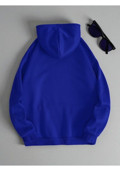 Uyguntarz Mood Baskılı Oversize Sweatshirt Mavi