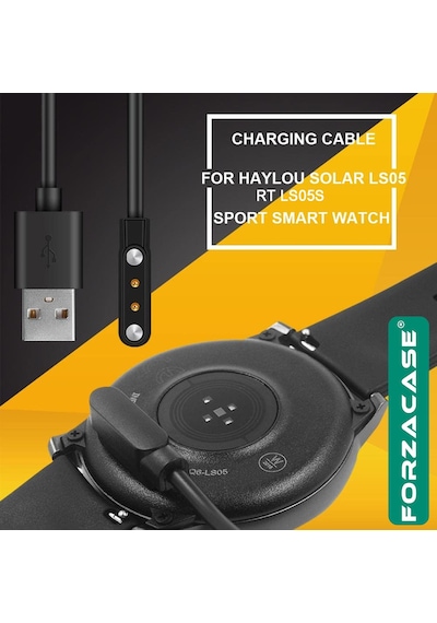 Forzacase Haylou Solar Ls05 / Ls05s Uyumlu Usb Manyetik Şarj Kablosu 1 Metre - Fc017 Siyah