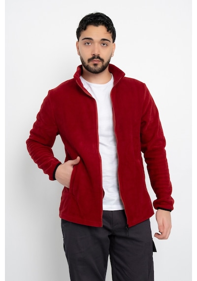 Dasüniforma Unisex Anti-pilling Tüylenme Yapmayan Standart Fit Tam Fermuarlı Soğuk Geçirmez Polar Hırka Bordo