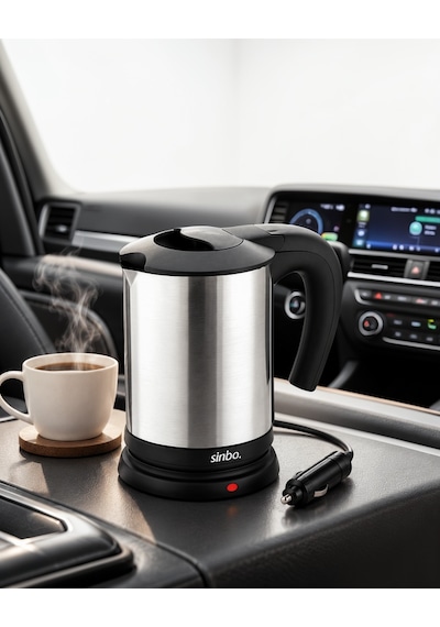 12v Araç Çakmak Soketli Paslanmaz Çelik Seyahat Kettle Otosuısıtıcı-4