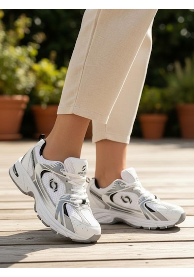 530 Kadın Beyaz Gümüş Ortopedik Triko Yürüyüş Spor Ayakkabısı, Günlük Sneaker Beyaz-gümüş 530 Kadın Beyaz Gümüş Ortopedik Triko Yürüyüş Spor Ayakkabısı, Günlük Sneaker Beyaz-gümüş