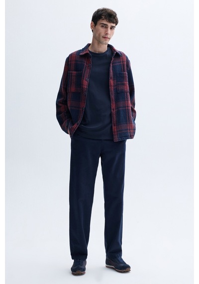 Mudo Erkek Erkek İndigo Comfort Fit Ekoseli Casual Ceket 1264145