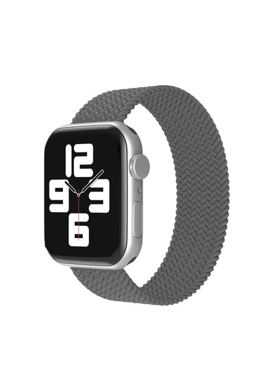 Newface Apple Watch Uyumlu 38mm Ayarlı Solo Silikon Kordon - Gri Diğer