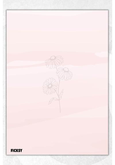 A5 Çiçek Bloknot Çizgisiz Defter - 50 Yaprak - Memopad - Notepad - Not Defteri - Not Kağıdı - 1784 Çok Renkli
